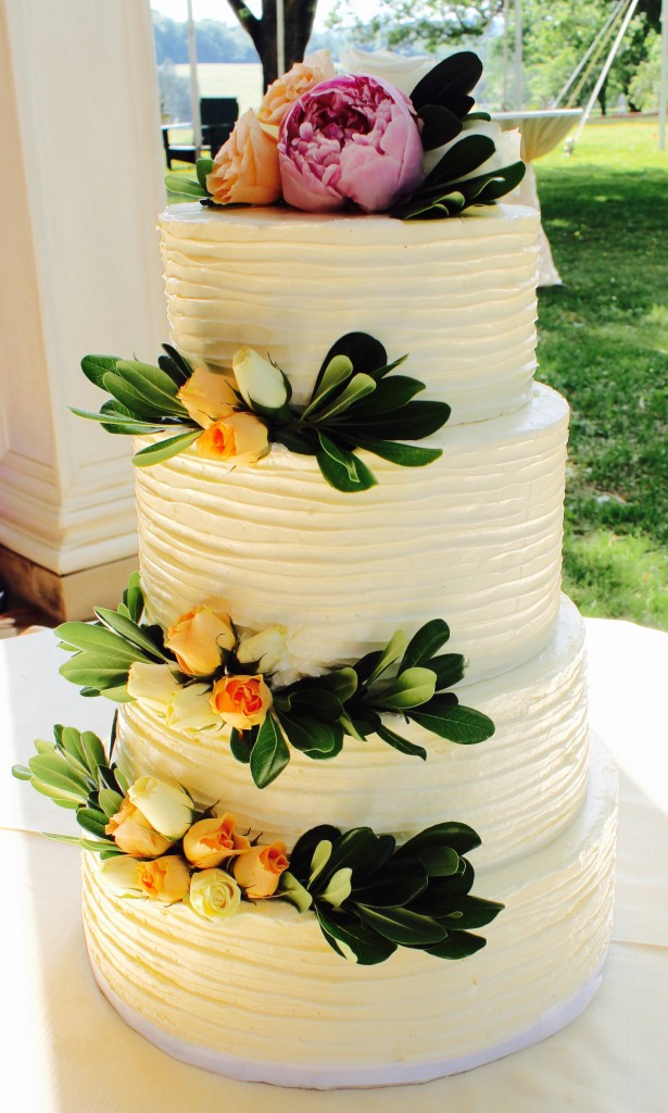 NorthernVirginiaCake SpecialtyCake WeddingCake ClassicWhiteStripedButtercream 615x1024